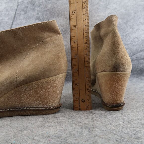 J Crew Shoes Womens 10 Bootie Wedge Chukka Leather Fashion Classic Lace Up Brown - Picture 6 of 15